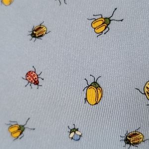 Peter-Blair Blue With Insects Print Silk Tie